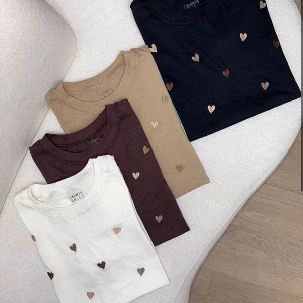 T - Shirt com estampa -  coração