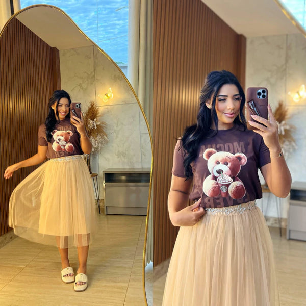 Conjunto Saia + Blusa + cinto - happy bear