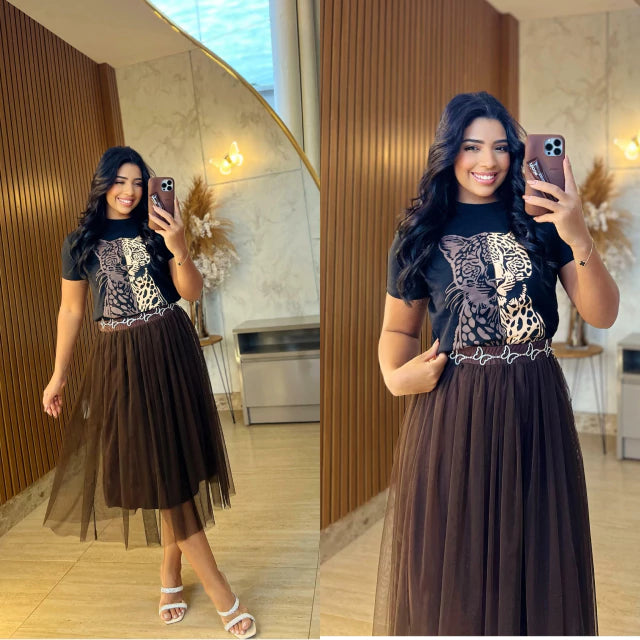 Conjuntos Saia + blusa + Cinto - Blacked