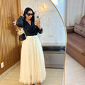Conjunto Saia de paetê Mariaelly + Blusa