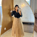 Conjunto Saia de paetê Mariaelly + Blusa